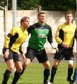 Nickalls, Dunn and Poskett defend a set piece