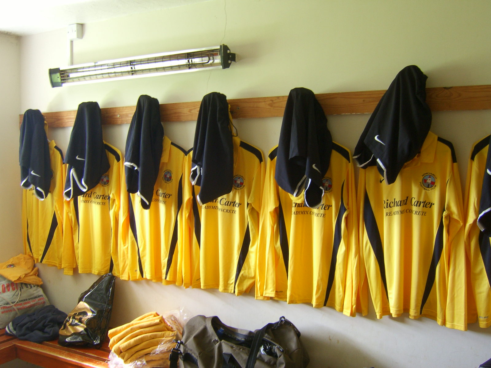 Pre-match kit laid out