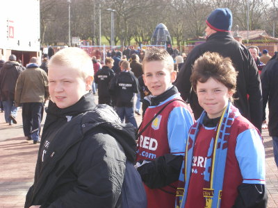 Some of the lads showing off their newly purchased Villa shirts!
