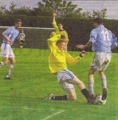 Daniel Rothery getting stuck in during our 2-1 victory of local rivals Buckingham Athletic.