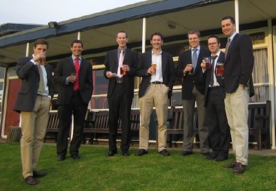 6th May 2005 - Club Dinner 
Zilla, Arnie, Dennison, Tim, Rhino, Mac and The Quill outside the clubhouse