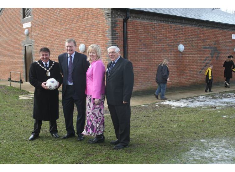 Sir Trevor Brooking and members of HDC