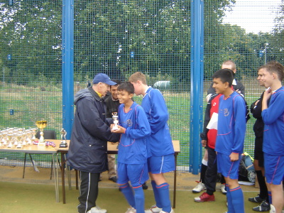 Junel Uddin Poplar under 14's, recieving his well deserved man of the match award in the cup final of the Tower Hamlets Youth League summer 2006.