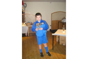 Liam with his Goal of the Season award