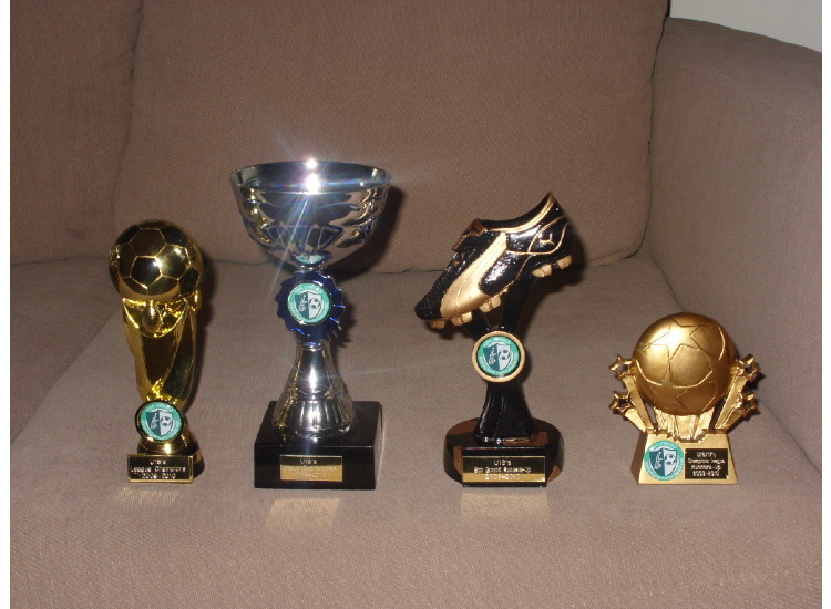 TO GET AWARDS, LEAGUE WINNERS,CUP WINNERS, AND TWO RUNNERS UP AS WELL