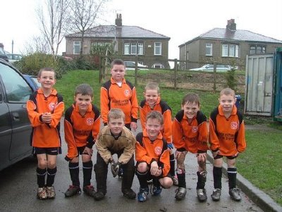 Ross Valley U8`s after a rain drenched game
