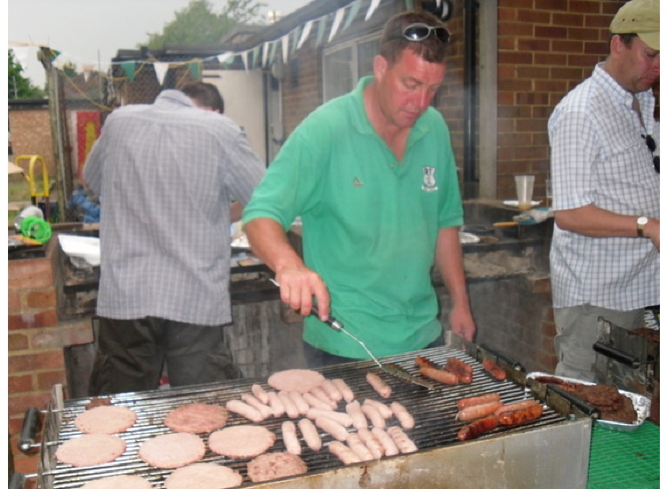 Roy busy on the BBQ