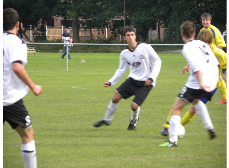 Debut boy Josh Wilcox in a "give and go"