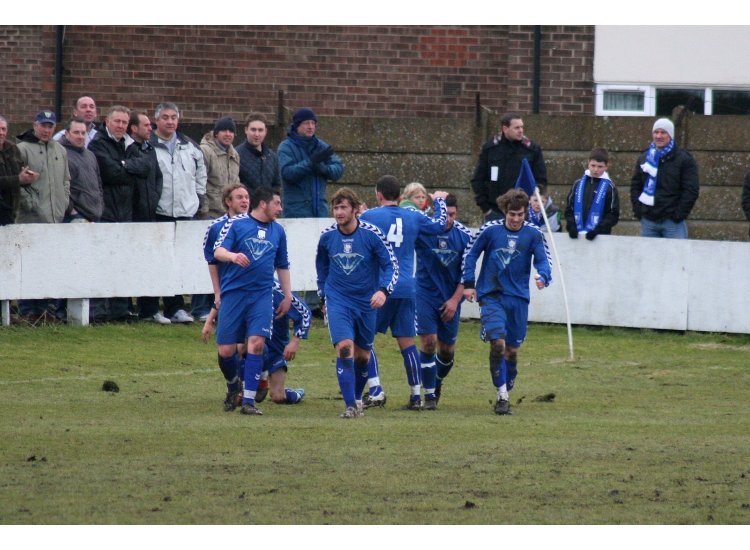 Celebrating the goal
