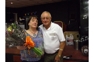 Winnie Gardiner with club President John Atkinson