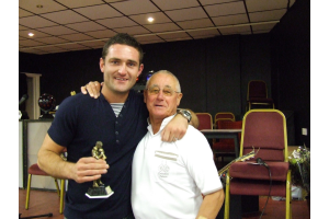 Justin Keegan - Board's 'Player of the Year with club President John Atkinson