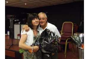 Christine Tray with club President John Atkinson