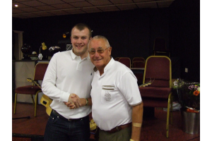 Sonny Andrews - Top Goalscorer with club President John Atkinson 
