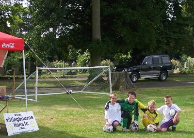Some of the squad members who helped with the fund raising penalty shoot at this year's Carnival fete.