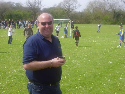 Ryan saunder's,(under 12s, 2007), dad looking rather pleased with himself at last seasons six aside tournament. I wonder if he may have a drop of something in his flask !!!!