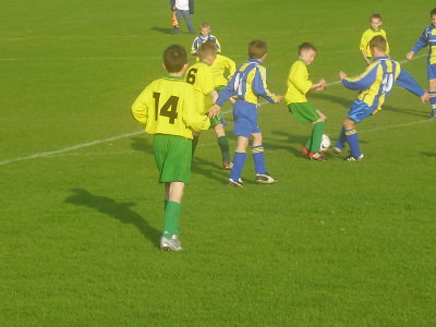 Mason Poole getting a tackle in against Bristol Boys.