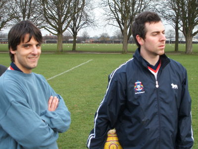 Chritian Hansen and Mark McCauley First Team Oct 2005 vs Simba Fc
