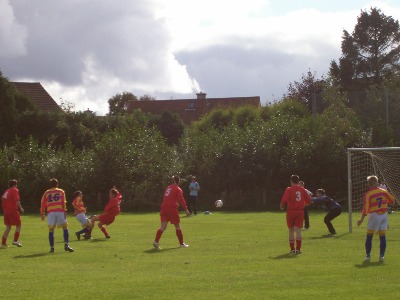 Liam Grandison scoring the 2nd Goal in the East of Scotland cup tie against California, 22 09 07