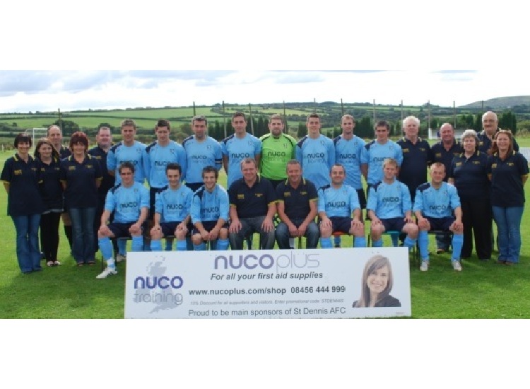 St. Dennis AFC 1st. Team Photo for 2010 - 2011 with Sponsors and Committee Members.