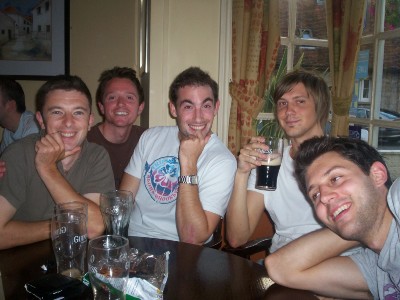 A few of the lads enjoying a well earnt drink after the 4-0 opening win of the season against Westfield.
