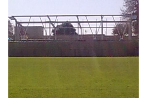 Picture from far side of pitch, out line of steelwork now erected