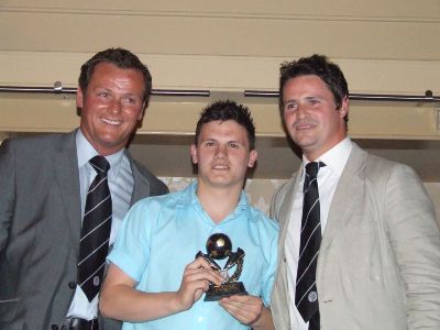 Under 18 Club Man of the Year Mark Fitzpatrick with Jim Magilton and Phil Mulryne.
