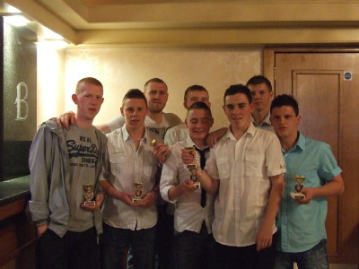Some of our Under 18 squad at our Annual Presentation Night in The Balmoral Hotel