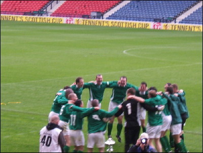 Celebrating 3-2 Scottish Cup Final victory against Falkirk AFC - Hampden Park, May 2006