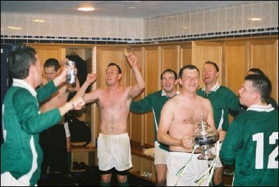 Celebrations in Dressing Room after Scottish Cup Final - May 2006