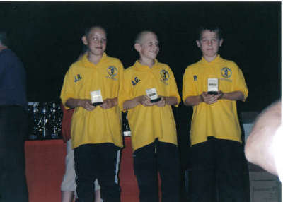 Josh Randall, Andy Gamble[captain]and Jamie Phillips represent Swinton J.F.C for Timperley inter-league team.