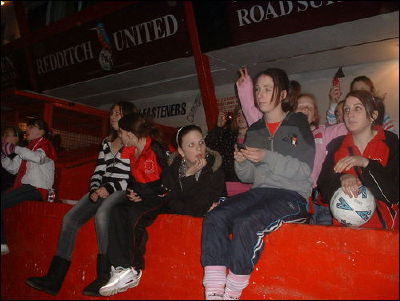 Treowen Utd sat in the Arsenal supporters section