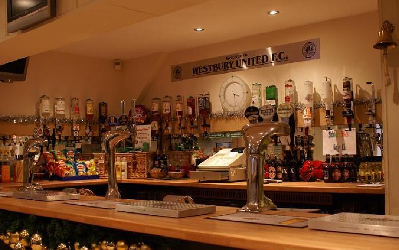 Attractive well stocked bar