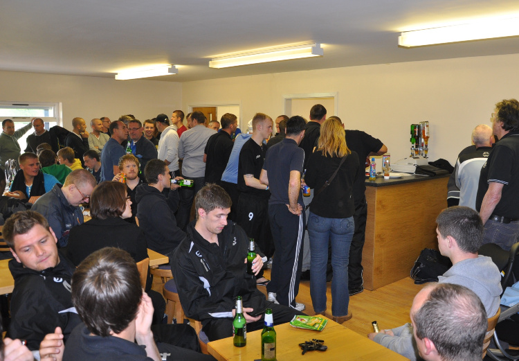 In the clubhouse before the presentation
