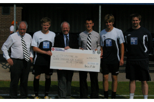 Lord Faulkner presents Cheque to Weston-super-Mare FC