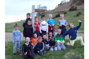 Members of YCC and FC who climbed Roseberry Topping to Raise Funds for Tracksuits