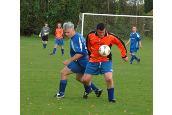 Mark Jackson on the ball against Seadogs' Chris Rooke. 