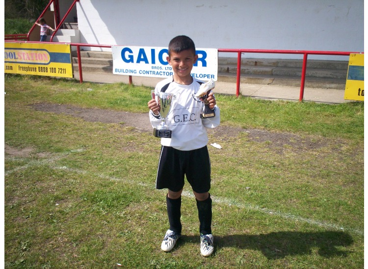 Connor Clayton - with Devizes Cup and Winners Trophy 2009/10