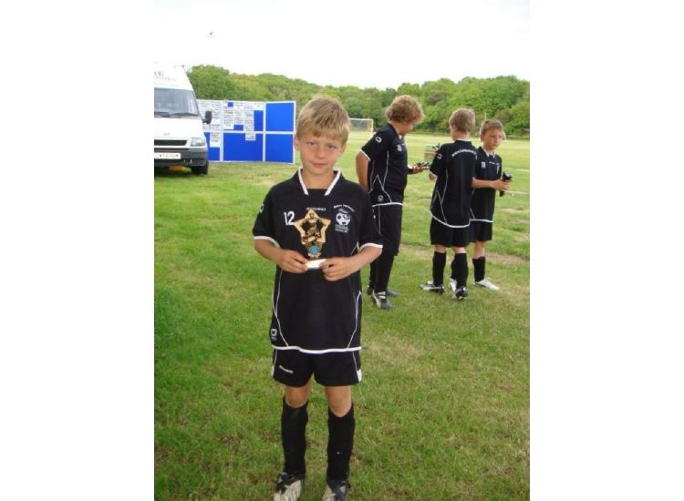 Harry Waite - with Winners Trophy - Everton 6 a Side 2009/10